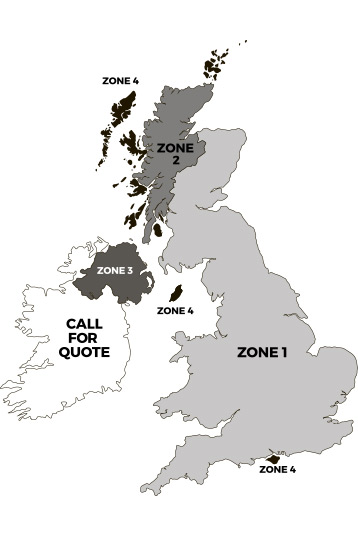 GB Foam Delivery Zones